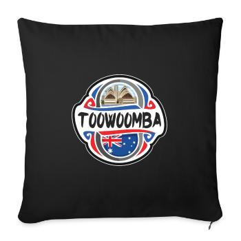 Toowoomba Australie drapeau voyage souvenir badge Sta - Housse de coussin décorative 45 x 45 cm - noir - Devant