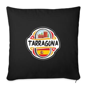 Tarragona Spain Flag Badge Travel Souvenir Stamp - Sofa pillowcase 17,3'' x 17,3'' (45 x 45 cm) - black - Front