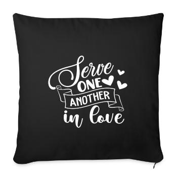 Christian Design Serve One Another in Love - Sofa pillowcase 17,3'' x 17,3'' (45 x 45 cm) - black - Front
