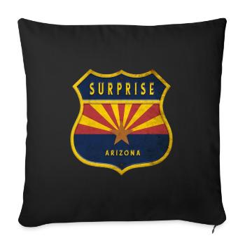 Surprise Arizona Flaggen Wappen Design - Sofakissenbezug 45 x 45 cm - Schwarz - Vorne