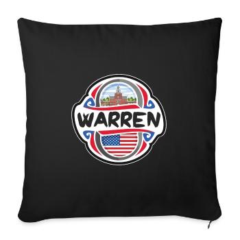 Warren USA Vereinigte Staaten Flagge Reise Souvenir Badg - Sofakissenbezug 45 x 45 cm - Schwarz - Vorne