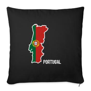 Portugal, drapeau, contour, souvenir - Housse de coussin décorative 45 x 45 cm - noir - Devant