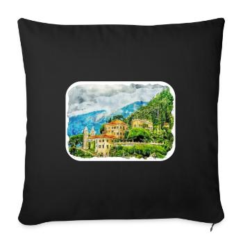 Italy Watercolor Sketch Hand Drawn Illustration - Sofa pillowcase 17,3'' x 17,3'' (45 x 45 cm) - black - Front