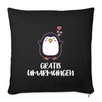 Süß Pinguin Statement Herz Tier Vogel Arktis - Sofakissenbezug 45 x 45 cm - Schwarz - Vorne