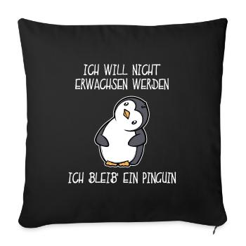 Zoo Süß Tier Pinguin Statement Seevogel - Sofakissenbezug 45 x 45 cm - Schwarz - Vorne