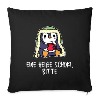 Südpol Kälte Pinguin Tier Vogel Eis Statement - Sofakissenbezug 45 x 45 cm - Schwarz - Vorne