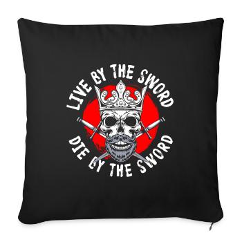 Krieger Samurai Geek Fechten - Sofakissenbezug 45 x 45 cm - Schwarz - Vorne