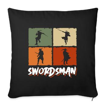Schwert Kampf - Sofakissenbezug 45 x 45 cm - Schwarz - Vorne