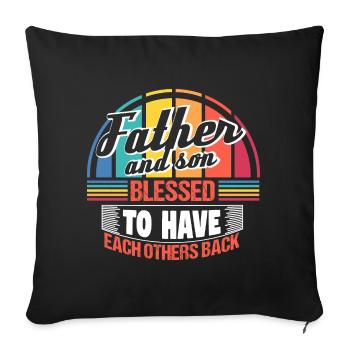 Père et fils Père de naissance - Housse de coussin décorative 45 x 45 cm - noir - Devant