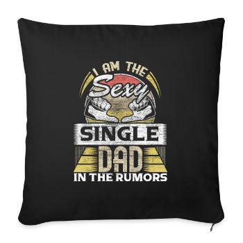 Famille monoparentale Père Papa - Housse de coussin décorative 45 x 45 cm - noir - Devant