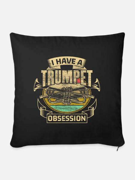 Trompete Blaskapelle Geschenkidee - Sofakissenbezug 45 x 45 cm - Schwarz
