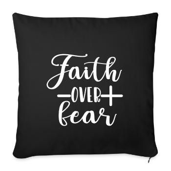 La foi chrétienne sur la peur - Housse de coussin décorative 45 x 45 cm - noir - Devant
