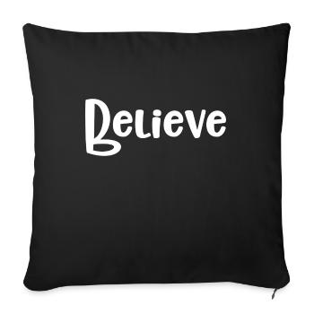 Christian Design Believe - Housse de coussin décorative 45 x 45 cm - noir - Devant