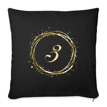 3 - Housse de coussin décorative 45 x 45 cm - noir - Devant