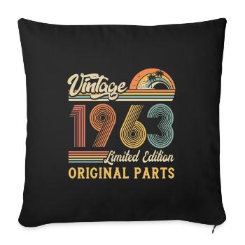 Vintage 1963 limited edition original parts - Sofa pillowcase 17,3'' x 17,3'' (45 x 45 cm) - black - Front