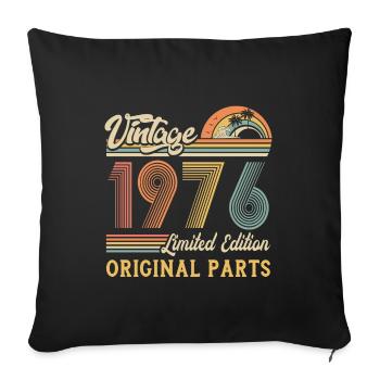 Vintage 1976 limited edition original parts - Sofa pillowcase 17,3'' x 17,3'' (45 x 45 cm) - black - Front