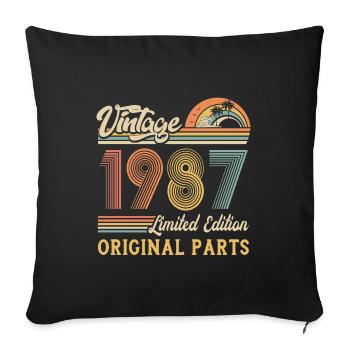 Vintage 1987 édition limitée pièces d’origine - Housse de coussin décorative 45 x 45 cm - noir - Devant