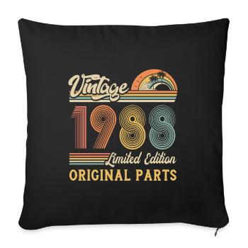 Vintage 1988 limited edition original parts - Sofa pillowcase 17,3'' x 17,3'' (45 x 45 cm) - black - Front