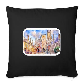 Uk Landmark Aquarelle Sketch Painting Illustratio - Housse de coussin décorative 45 x 45 cm - noir - Devant