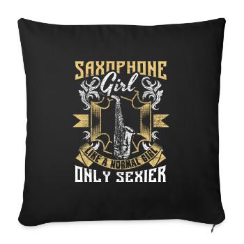 Saxophone Jazz Band - Sofa pillowcase 17,3'' x 17,3'' (45 x 45 cm) - black - Front