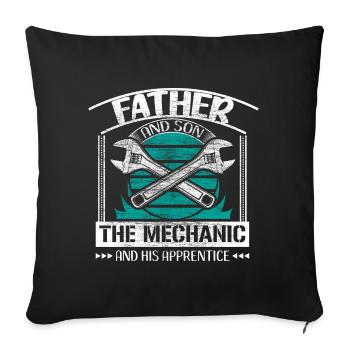 Father and son - Sofa pillowcase 17,3'' x 17,3'' (45 x 45 cm) - black - Front