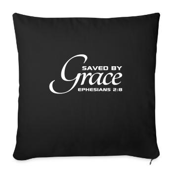 Le dessein chrétien sauvé par Grace Ephésiens 2 8 - Housse de coussin décorative 45 x 45 cm - noir - Devant