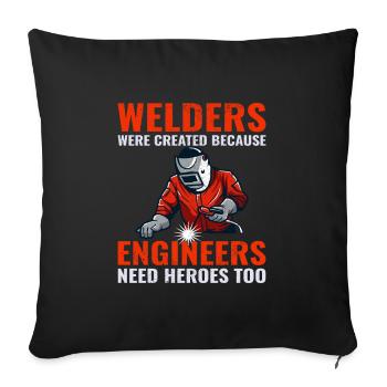 Welding Welder Metal Construction Ironworker Funny - Sofa pillowcase 17,3'' x 17,3'' (45 x 45 cm) - black - Front