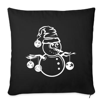 Icône graphique du Père Noël Bonhomme de neige Père Noël Noël - Housse de coussin décorative 45 x 45 cm - noir - Devant