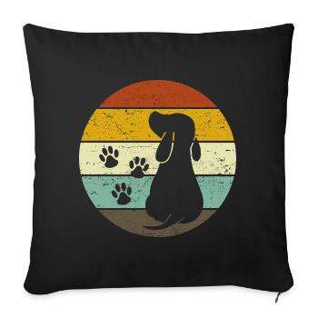 Cocker Épagneul Chien Amour Chien Amoureux Pattes - Housse de coussin décorative 45 x 45 cm - noir - Devant