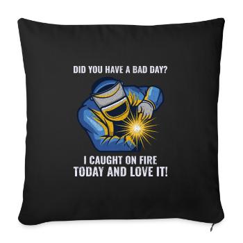 Welding Welder Metal Construction Ironworker Funny - Sofa pillowcase 17,3'' x 17,3'' (45 x 45 cm) - black - Front