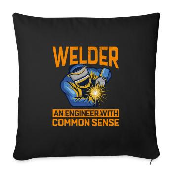 Welding Welder Metal Construction Ironworker - Sofa pillowcase 17,3'' x 17,3'' (45 x 45 cm) - black - Front