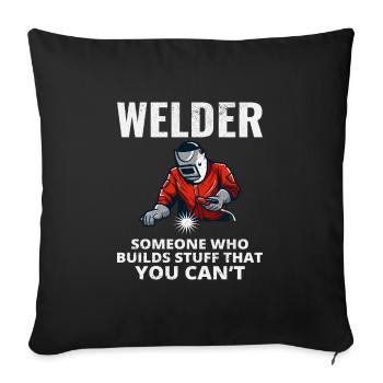 Welding Welder Metal Construction Ironworker - Sofa pillowcase 17,3'' x 17,3'' (45 x 45 cm) - black - Front