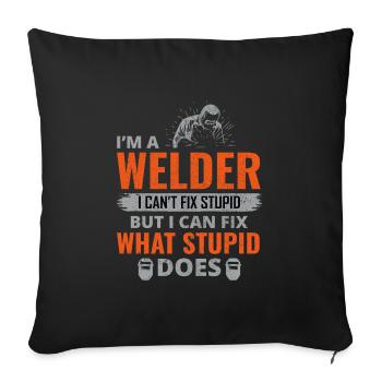 Welding Welder Metal Construction Ironworker - Sofa pillowcase 17,3'' x 17,3'' (45 x 45 cm) - black - Front