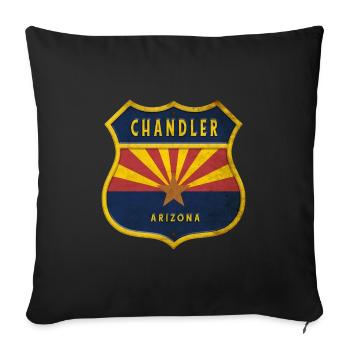 Motif du drapeau de l'Arizona de Chandler - Housse de coussin décorative 45 x 45 cm - noir - Devant