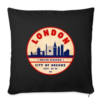 Skyline de Londres, ville de rêves - Housse de coussin décorative 45 x 45 cm - noir - Devant