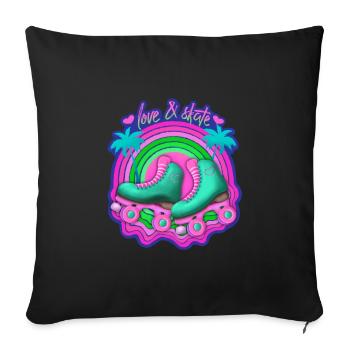 Love and Skate Tropical Rainbow - Sofa pillowcase 17,3'' x 17,3'' (45 x 45 cm) - black - Front