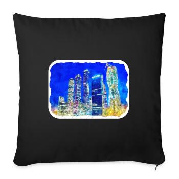 Moscow Russia Watercolor Sketch Drawn Drawing - Sofa pillowcase 17,3'' x 17,3'' (45 x 45 cm) - black - Front