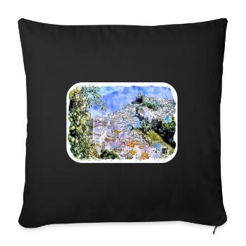 Spain Watercolor Sketch Hand Drawn Illustration - Sofa pillowcase 17,3'' x 17,3'' (45 x 45 cm) - black - Front