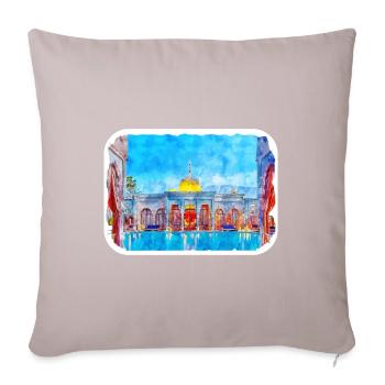 Marrakech Morrocco Watercolor Sketch Drawn Paintin - Sofa pillowcase 17,3'' x 17,3'' (45 x 45 cm) - light taupe - Front