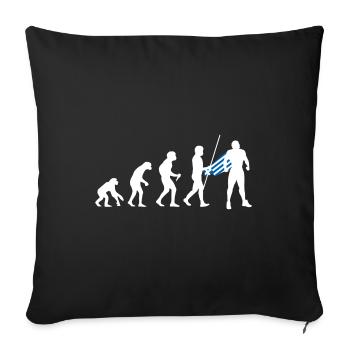 Greek Evolution Superhero Greek Flag - Sofa pillowcase 17,3'' x 17,3'' (45 x 45 cm) - black - Front
