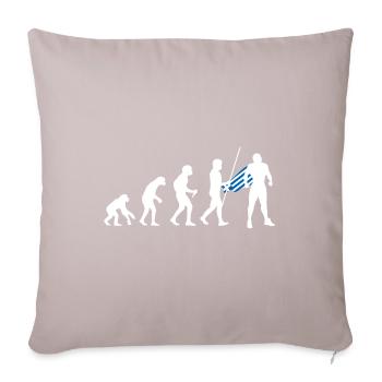 Évolution grecque Super-héros Drapeau grec - Housse de coussin décorative 45 x 45 cm - taupe clair - Devant