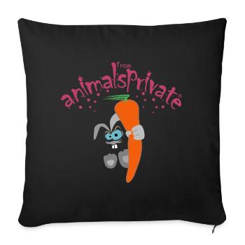 animalsprivate Hase bunt - Sofakissenbezug 45 x 45 cm - Schwarz - Vorne