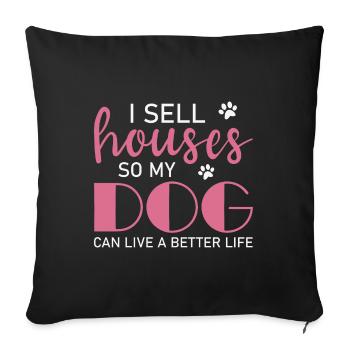 Agent immobilier Courtier Profession Immobilier - Housse de coussin décorative 45 x 45 cm - noir - Devant