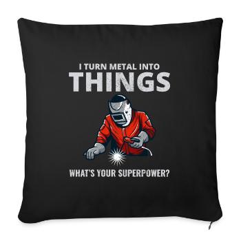 Weld Welding Welder Metal Construction Ironworker - Sofa pillowcase 17,3'' x 17,3'' (45 x 45 cm) - black - Front