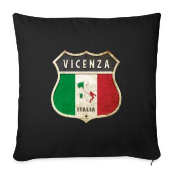 Vicence Italie Armoiries Drapeaux Design - Housse de coussin décorative 45 x 45 cm - noir - Devant