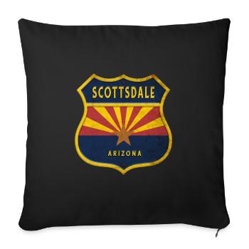 Motif du drapeau de Scottsdale, Arizona. - Housse de coussin décorative 45 x 45 cm - noir - Devant