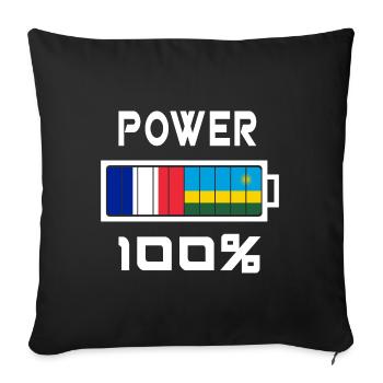 Rwanda and France Power 100 - Sofa pillowcase 17,3'' x 17,3'' (45 x 45 cm) - black - Front