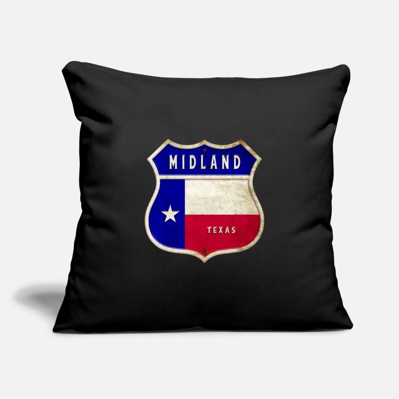 Design du drapeau Midland Texas Housse de coussin décorative 45 x 45 cm
