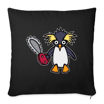 Oiseau Pingouin Animal Zoo Oiseau de mer Arctique - Housse de coussin décorative 45 x 45 cm - noir - Devant