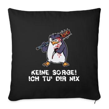 Pingui Vogel Tier Zoo Arktis Statement Seevogel - Sofakissenbezug 45 x 45 cm - Schwarz - Vorne